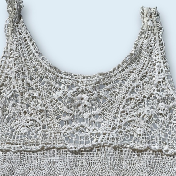 AMERICAN EAGLE OUTFITTERS Crochet Dress Cover Up Boho Beachy Feminine Ivory M - Picture 4 of 7